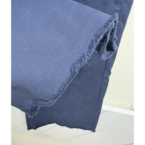 Mica Los Angeles Women’s Blue Khaki Wide Leg Crop Pants Size 30 X 26 High Rise - Picture 5 of 7